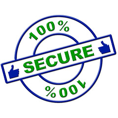 Image showing Hundred Percent Secure Indicates Login Protect And Secured