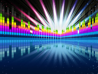 Image showing Colorful Soundwaves Background Shows Music Frequencies And Brigh