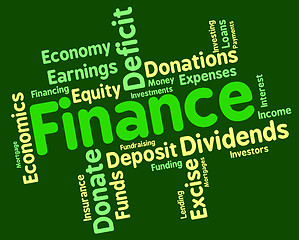 Image showing Finance Word Shows Trading Investment And Accounting