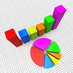 Image showing Pie Chart Shows Business Graph And Charting