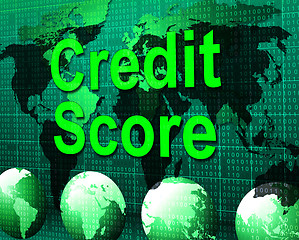 Image showing Credit Score Shows Card Loan And Owe