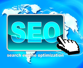 Image showing Seo Button Represents World Wide Web And Optimization