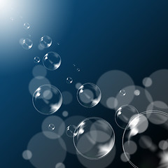 Image showing Bubbles Background Shows Translucent Soapy And Spheres\r