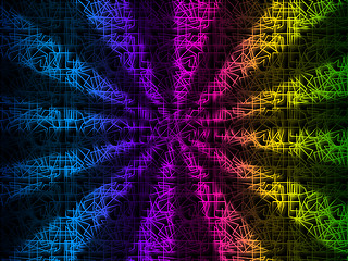 Image showing Colorful Rays Background Shows Rainbow Light Beams\r