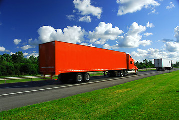 Image showing Truck speed highway