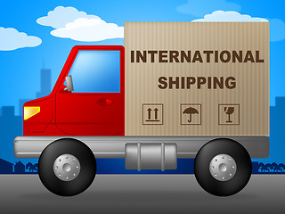 Image showing International Shipping Indicates Across The Globe And Countries