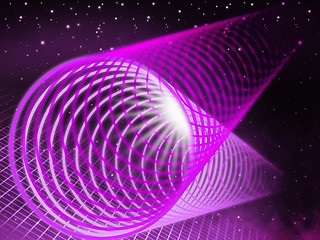 Image showing Purple Coil Background Shows Pipe Light And Night Sky\r