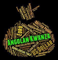 Image showing Angolan Kwanza Indicates Exchange Rate And Coin