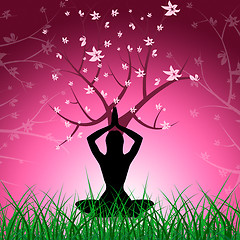 Image showing Tree Yoga Shows Love Not War And Branch