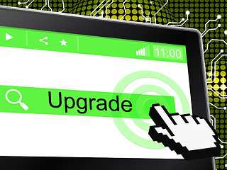 Image showing Upgrade Update Indicates Upgraded Updates And Improve