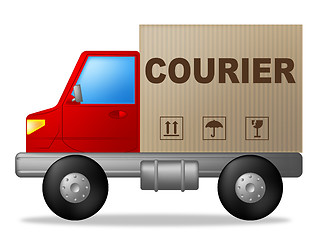 Image showing Courier Truck Means Sending Transporting And Deliver