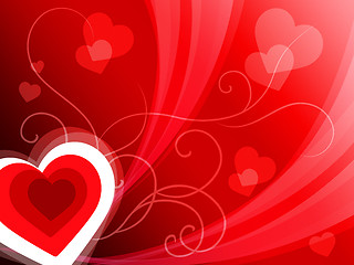 Image showing Hearts Background Shows Romantic And Passionate Wallpaper\r