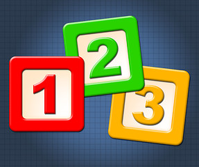 Image showing Numbers Numeracy Means Blocks Child And Numerals