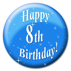 Image showing Happy Eighth Birthday Represents Congratulation Congratulations And Celebrate