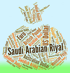 Image showing Saudi Arabian Riyal Means Foreign Currency And Banknote