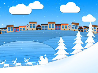 Image showing Snow Xmas Shows Christmas Greeting And Wintry