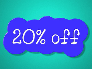 Image showing Twenty Percent Off Means Save Sales And Closeout