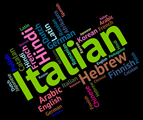 Image showing Italian Language Shows Foreign Translate And Vocabulary