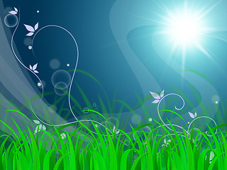 Image showing Floral Horizon Background Means Environmental Care Or Clear Scen