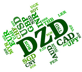 Image showing Dzd Currency Shows Foreign Exchange And Banknote