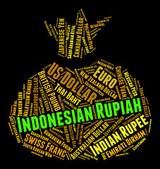 Image showing Indonesian Rupiah Shows Worldwide Trading And Currency