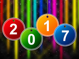 Image showing New Year Means Two Thosand Seventeen And Annual