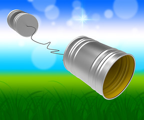Image showing Phone Call Cans Represents Communicating Chat And Communicate