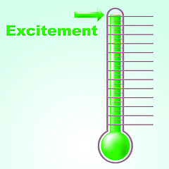 Image showing Excitement Thermometer Means Centigrade Thrill And Celsius