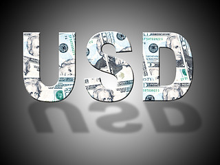 Image showing Usd Letters Represents United States And Bank