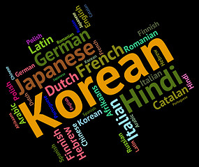 Image showing Korean Language Represents Wordcloud Languages And Word