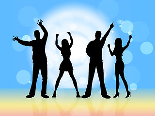 Image showing Disco Dancing Indicates Party Nightclub And Silhouette