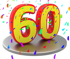 Image showing Sixtieth Birthday Means Happy Anniversary And 60Th