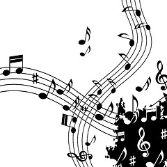 Image showing White Music Background Shows Classical Jazz And Tune\r