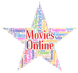 Image showing Movies Online Means World Wide Web And Cinema