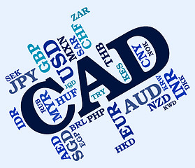 Image showing Cad Currency Represents Canadian Dollar And Canada