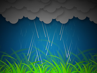 Image showing Raining Sky Background Means Thunderstorms Or Dark Scenery\r
