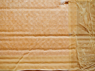 Image showing Retro look Brown corrugated cardboard background