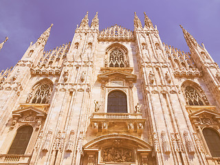 Image showing Retro looking Milan cathedral