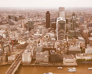 Image showing Retro looking Aerial view of London