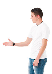 Image showing Man greets