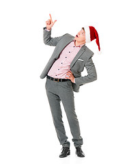 Image showing Man in Santa hat