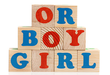 Image showing Boy or girl word 