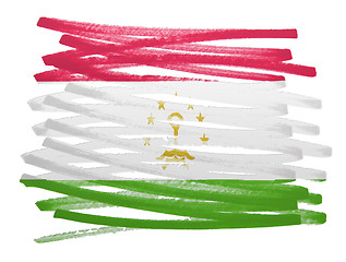Image showing Flag illustration - Tajikistan