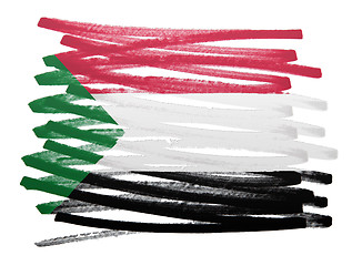 Image showing Flag illustration - Sudan