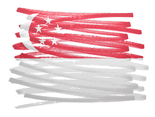Image showing Flag illustration - Singapore