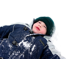 Image showing Boy child winter fun