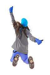 Image showing Winter woman jumping