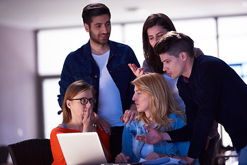 Image showing students group working on school  project  together