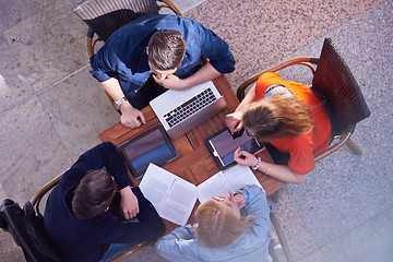 Image showing students group working on school  project  together