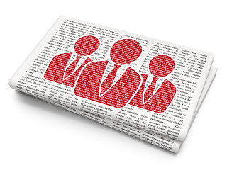 Image showing Advertising concept: Business People on Newspaper background